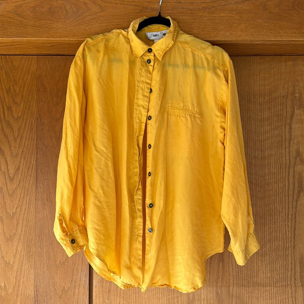 Louise Paris vintage yellow silk button down